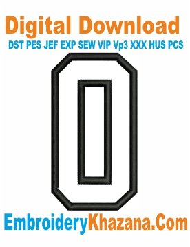 Applique Number 0 Embroidery Design