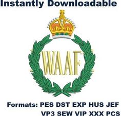 Waaf Logo embroidery design