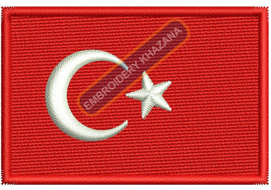 Turkish Flag Embroidery Design