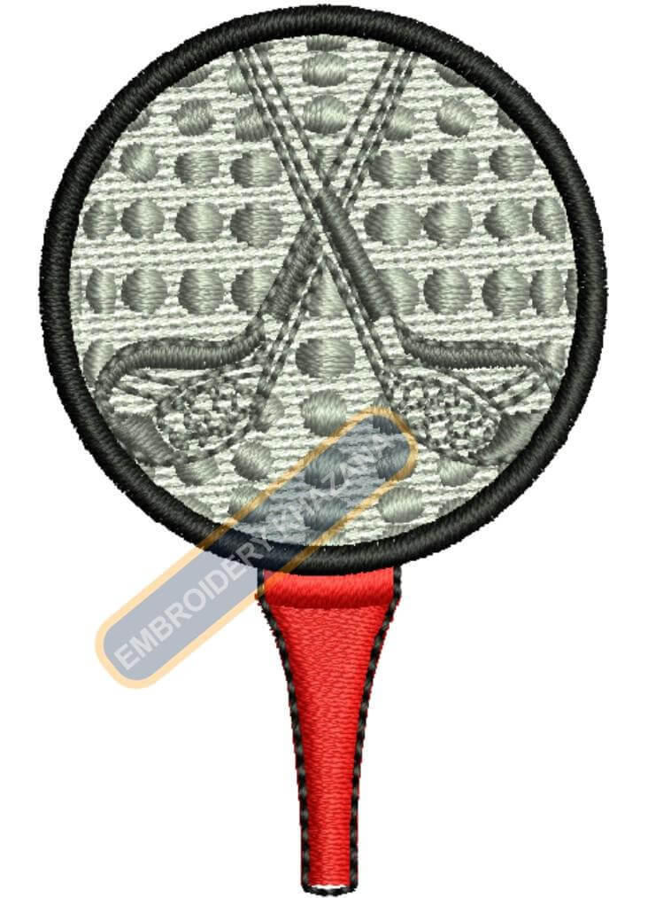 Golf Ball Stick Machine Embroidery Design
