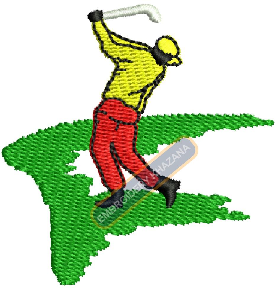 Golfer Machine Embroidery Design