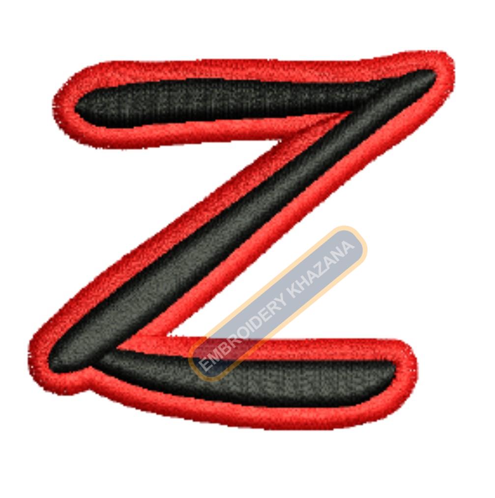 3D PUFF Z With Outline Embroidery Design