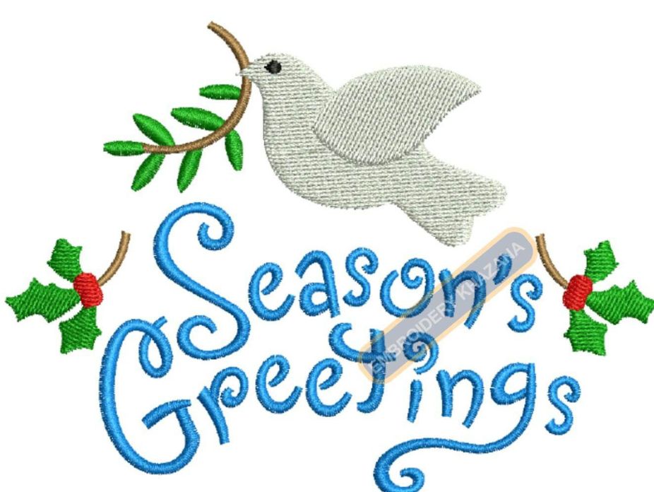 Christmas Greetings Embroidery Design
