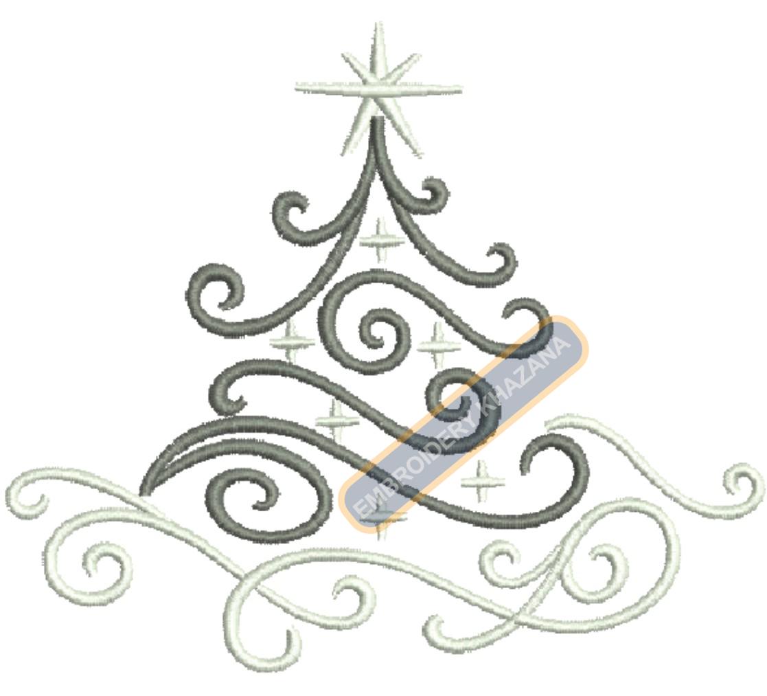 Christmas Tree Beautiful Embroidery Design