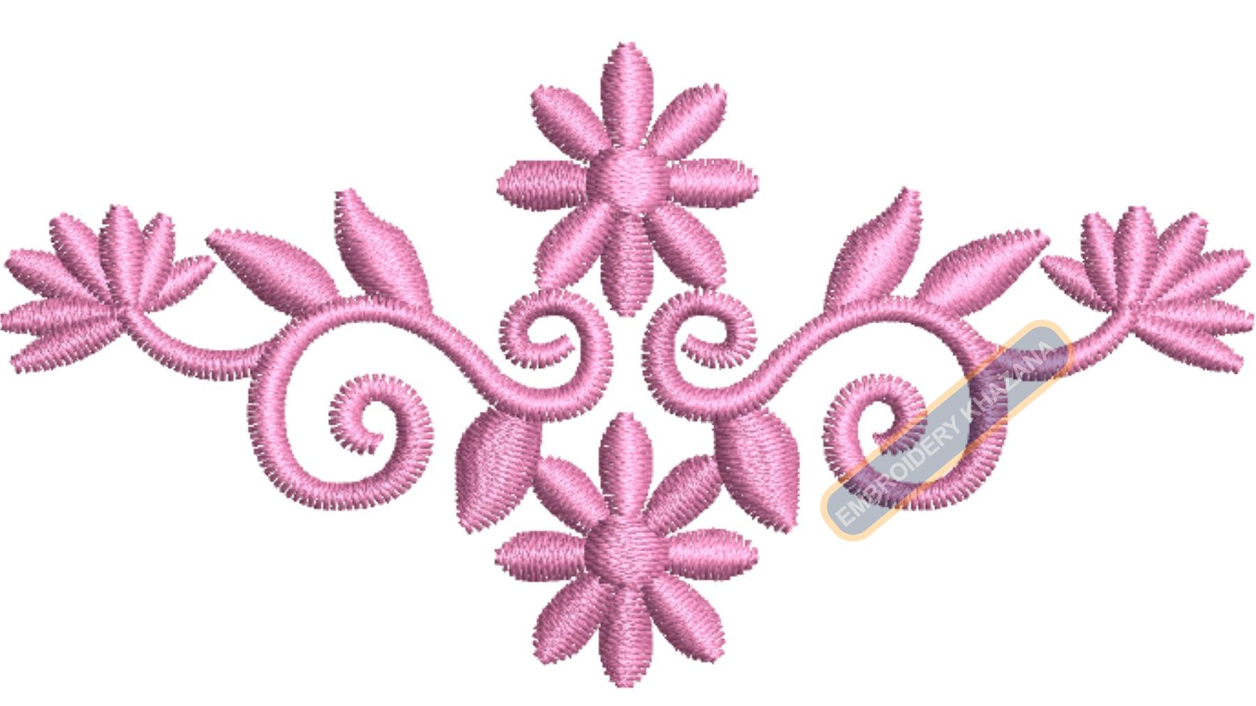 Small Pink Flower Embroidery Design