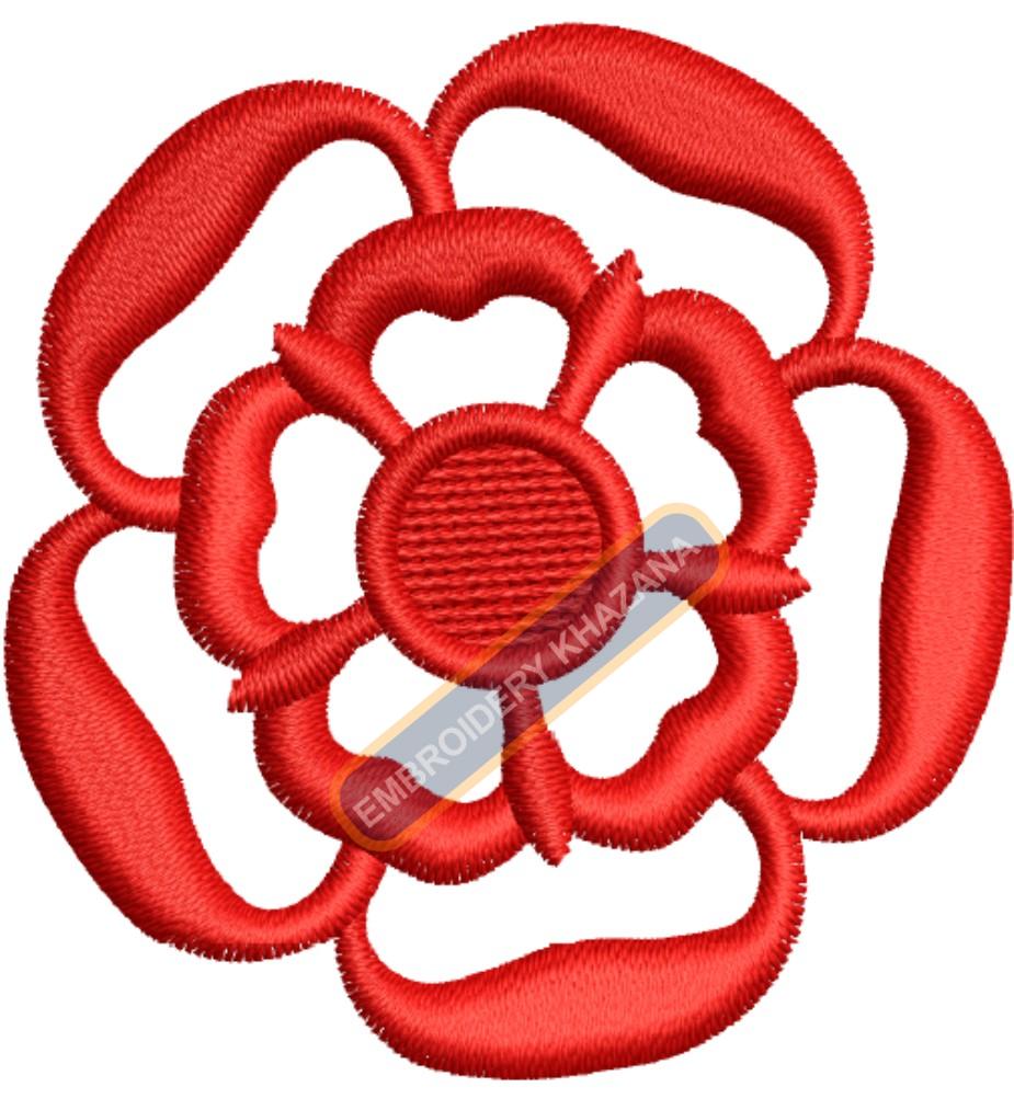 Red Flowers Embroidery Design