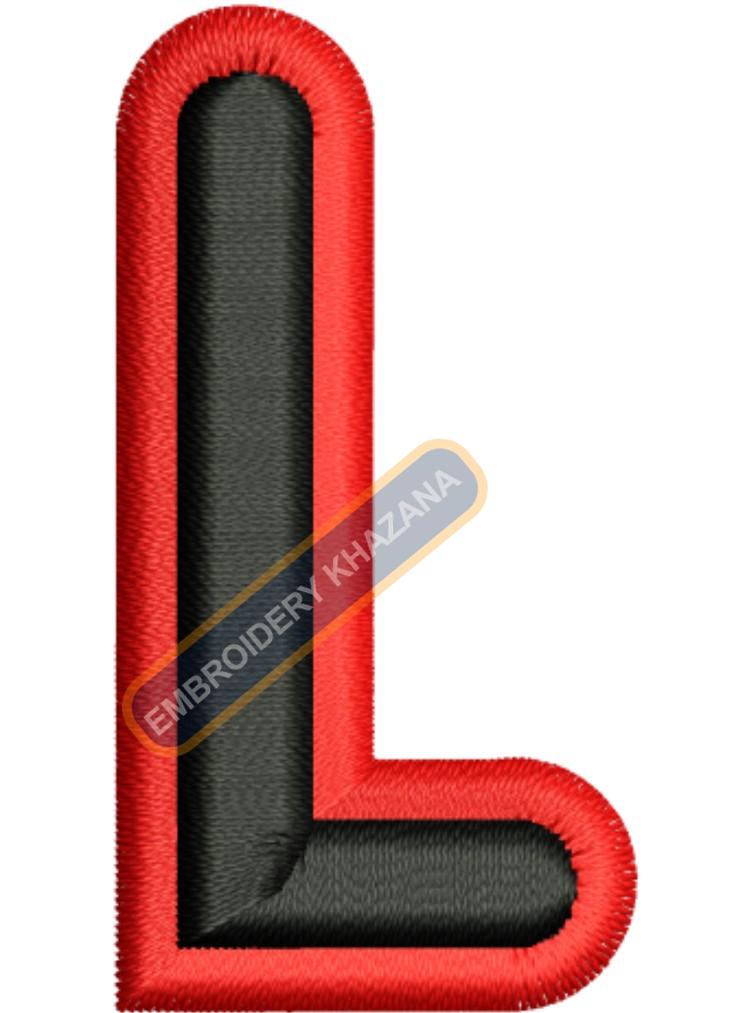 Foam Letter L With Outline Embroidery Design