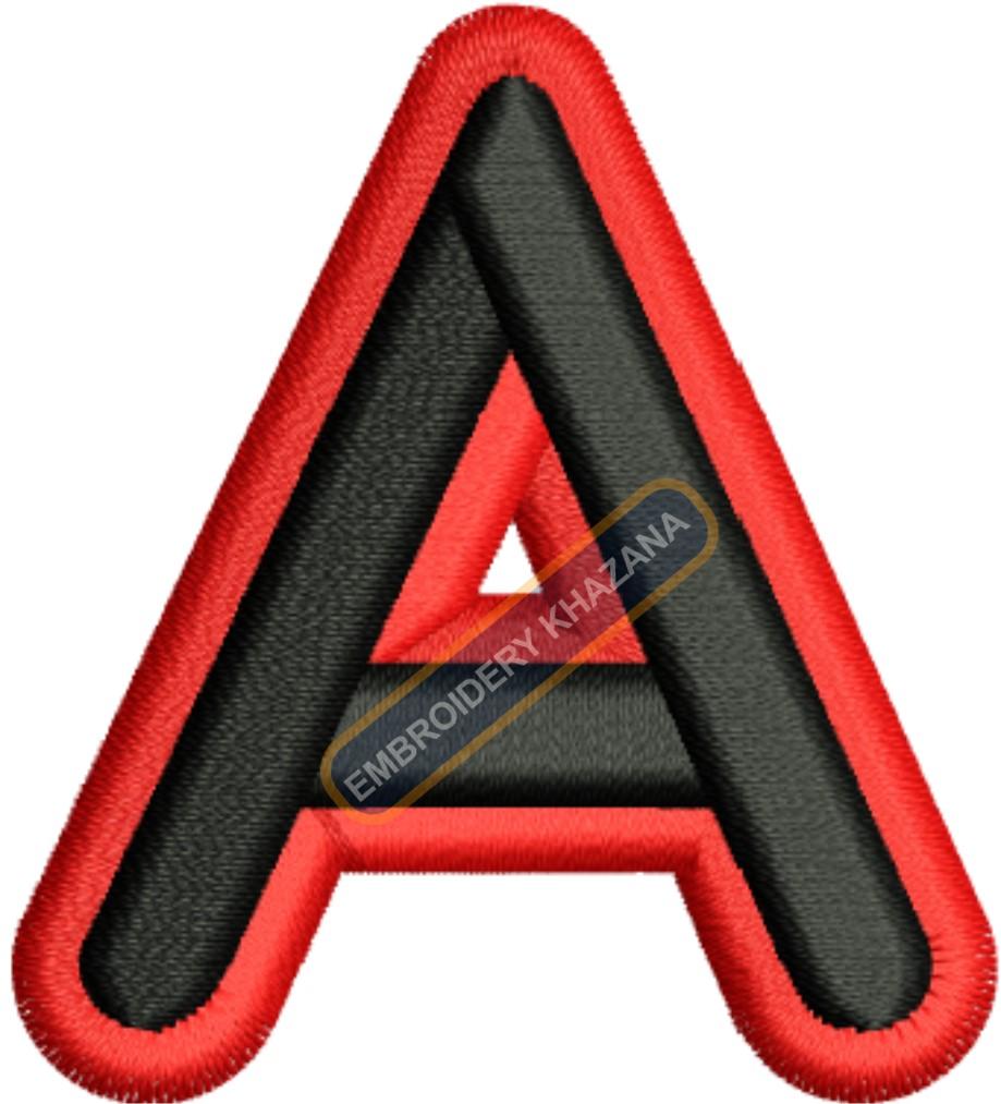 Foam Letter A With Outline Embroidery Design