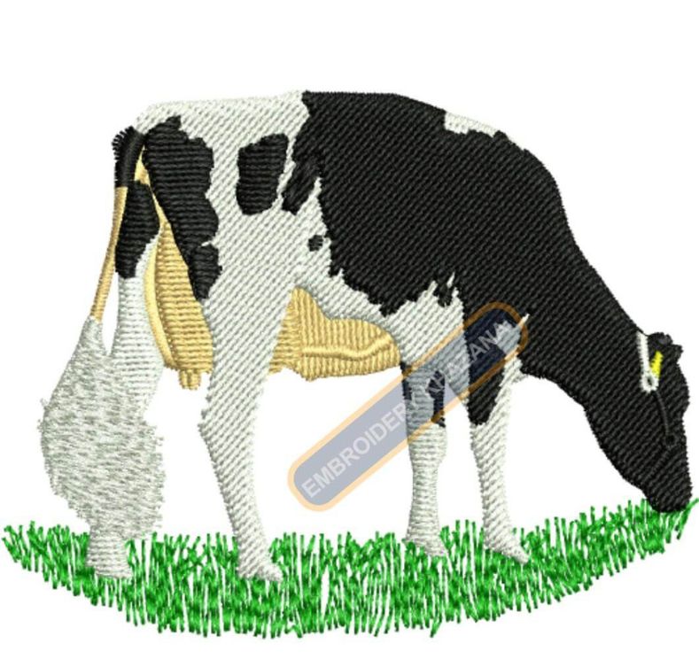 Cow Ange Embroidery Design