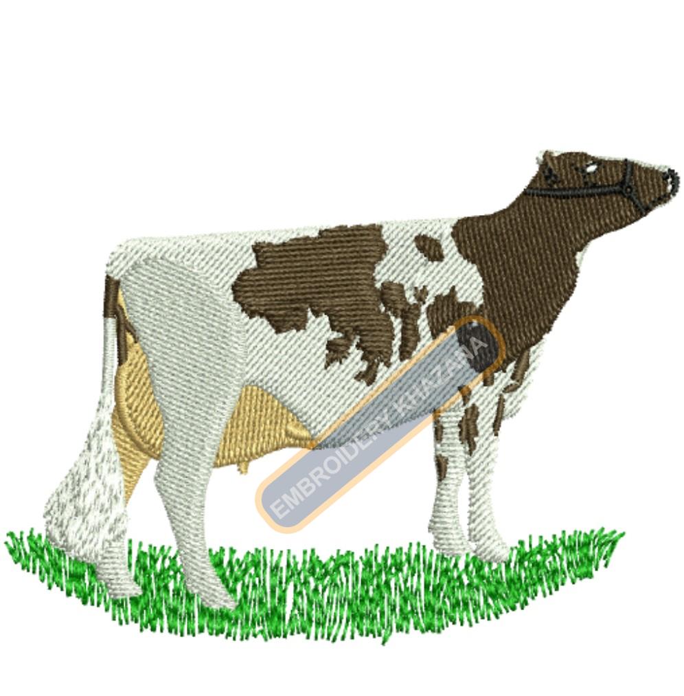Cow Brown Embroidery Design