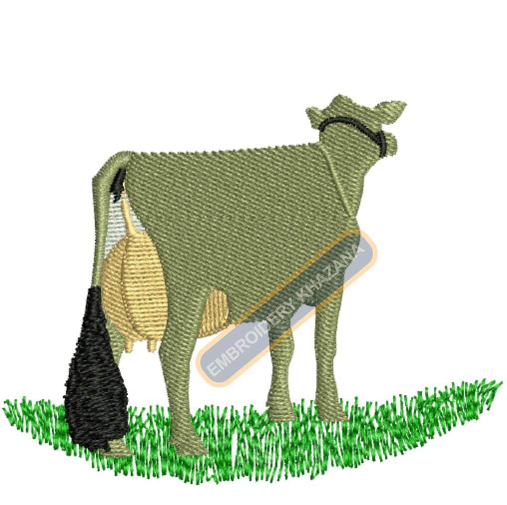 Jersey Cow Embroidery Design