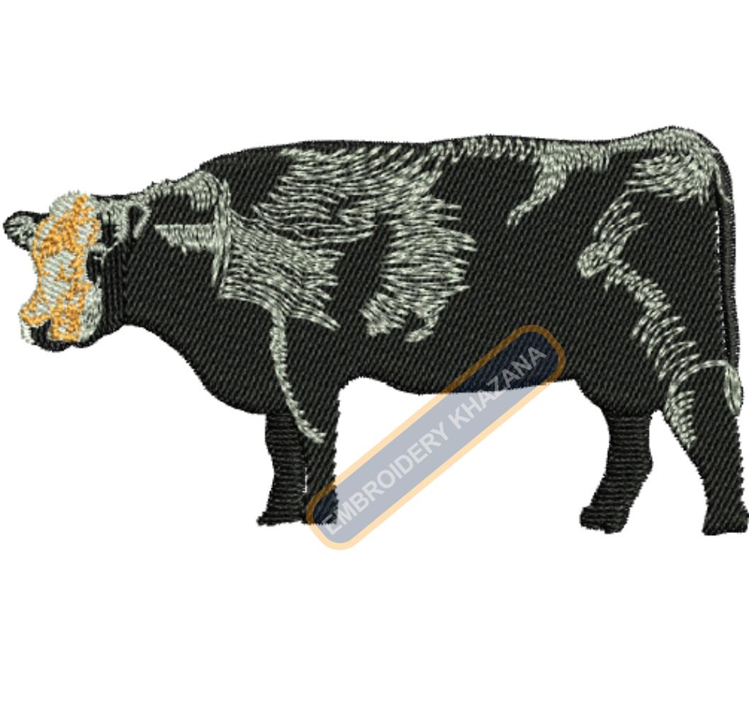 Black Bull Embroidery Design