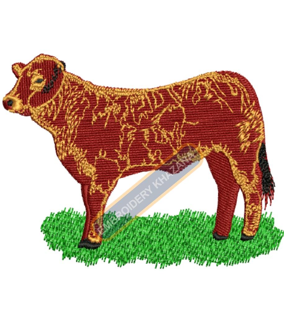 Bull embroidery design