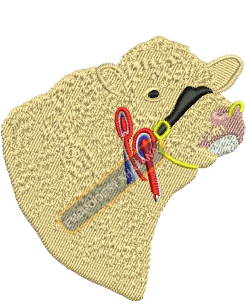 Bull Charolias Embroidery Design