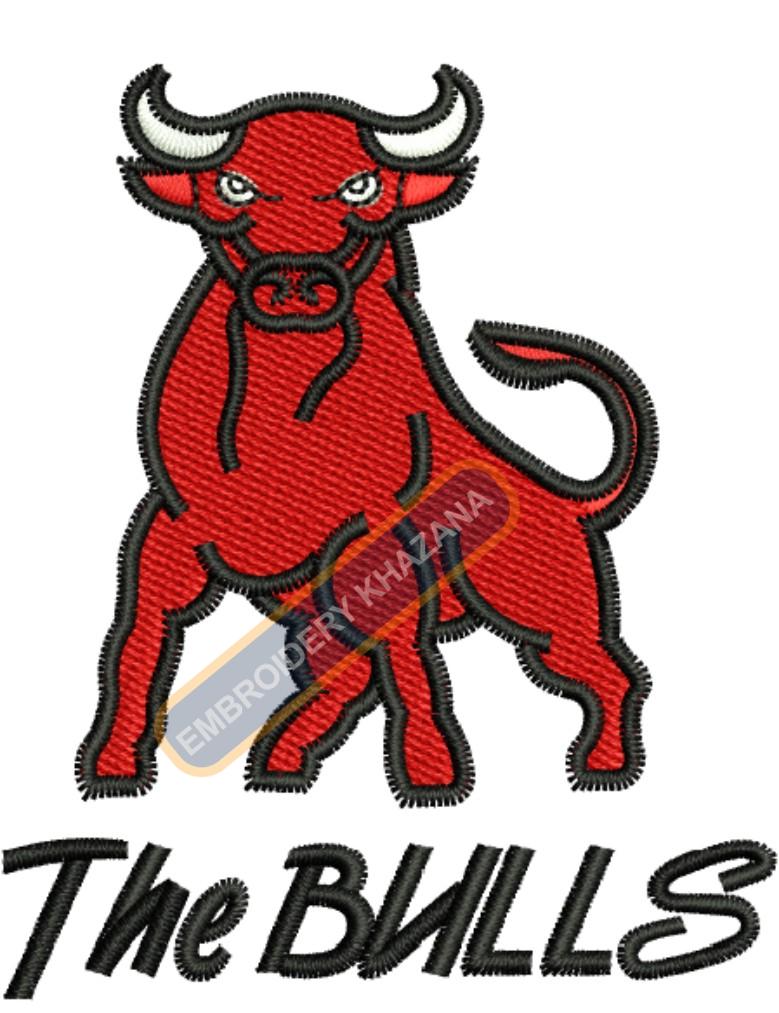 The Bulls Embroidery Design