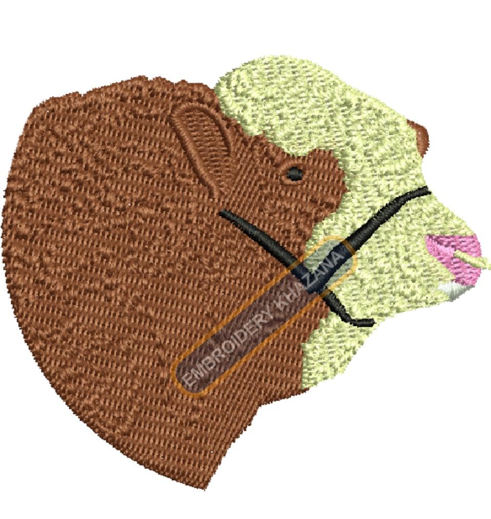 Bull Simmental Head Embroidery Design