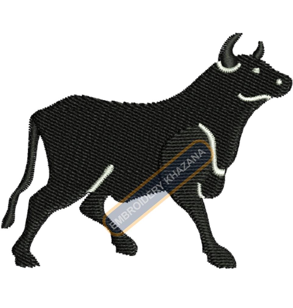 Indian Bull Embroidery Design