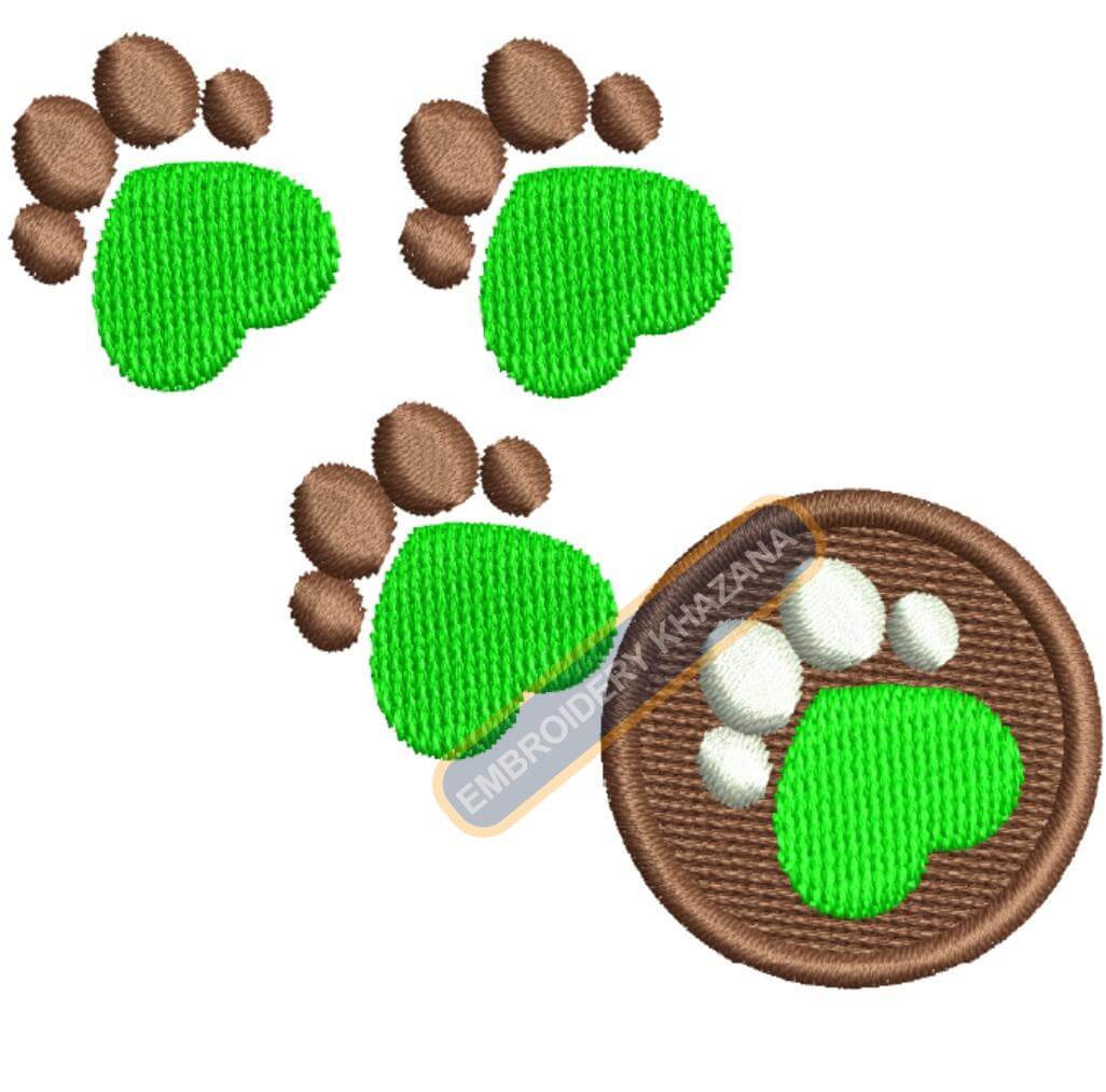 Dog Paws Machine Embroidery Design