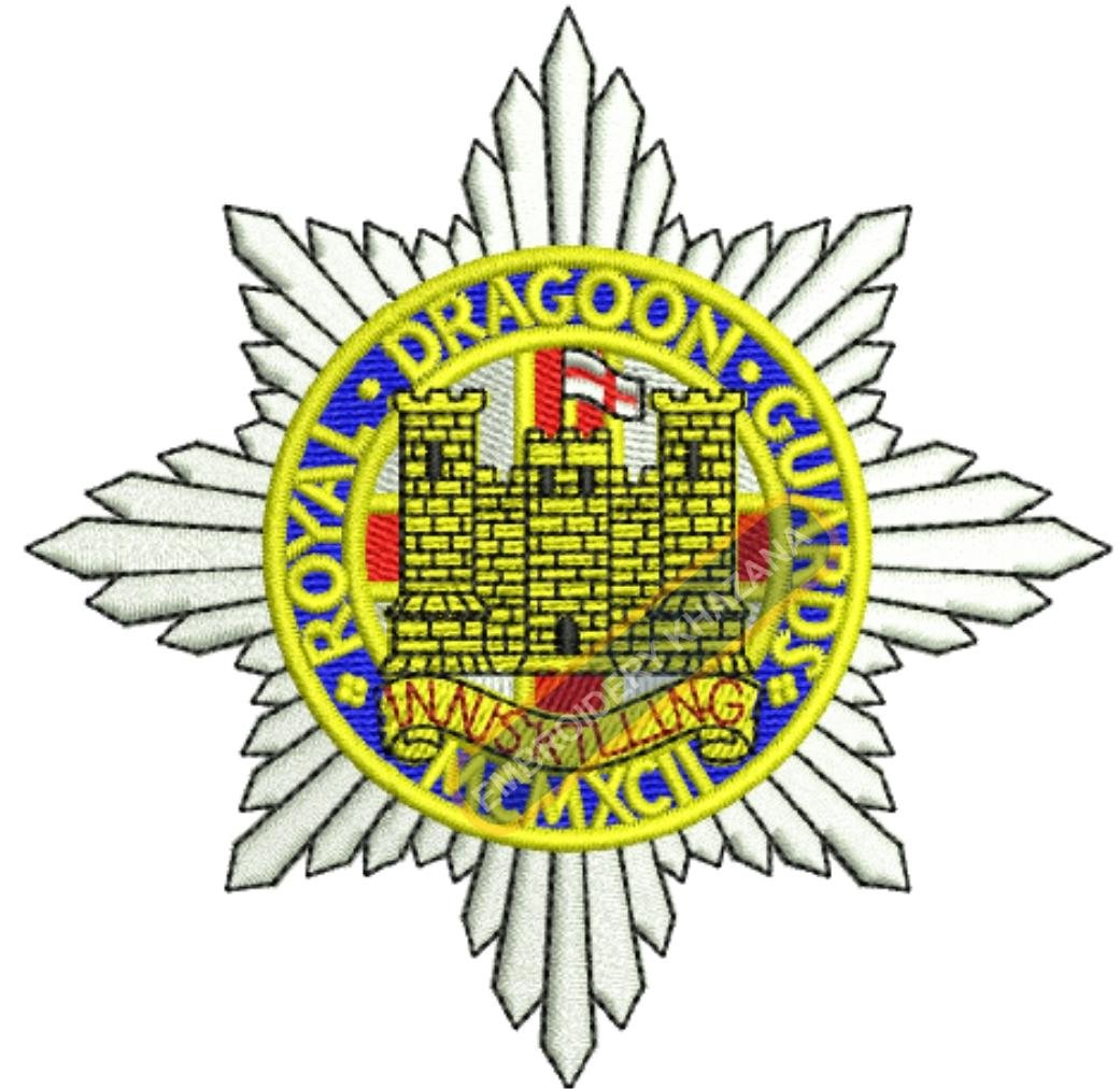 the royal dragoon guards badge embroidery design