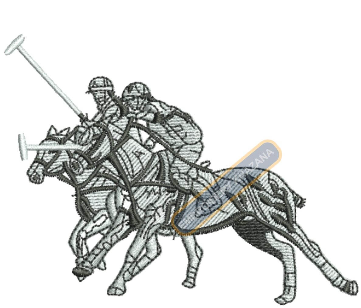 Horse Riding Machine Embroidery Design