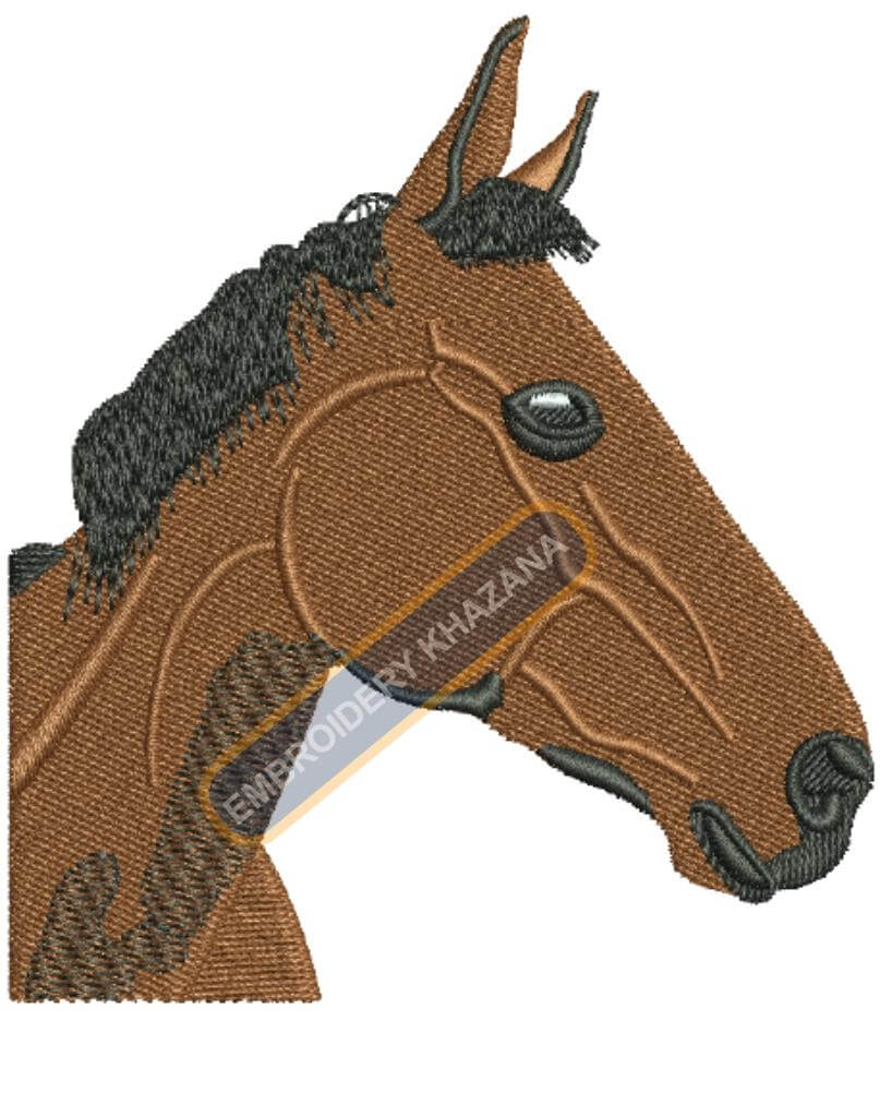 Horse Face Machine Embroidery Design