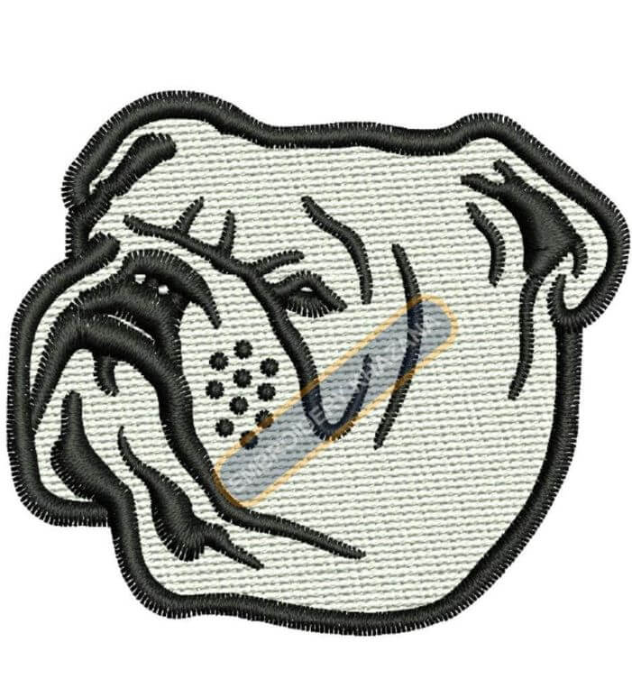 Bulldog Face Embroidery Design
