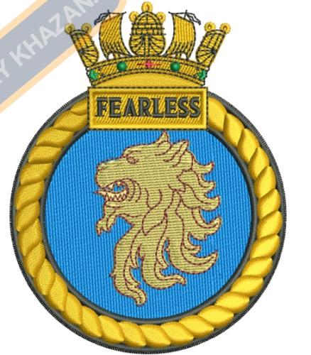 HMS Fearless crest embroidery design