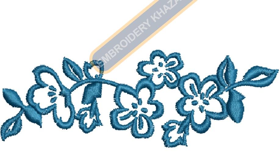 Blue Flower Machine Embroidery Design