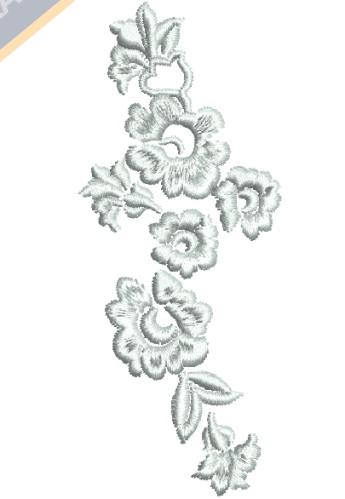 White Floral Embroidery Design