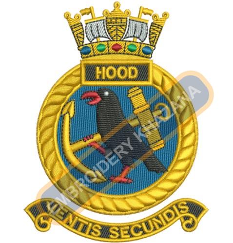 H.M.S. Hood Sealed Badge embroidery design