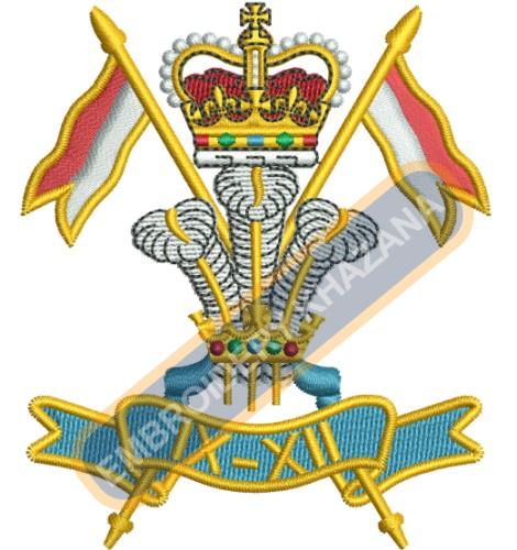 Royal Lancers crest embroidery design