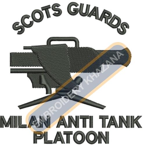 Scots Guards Milan Anti Tank Paltoon Badge Embroidery Design