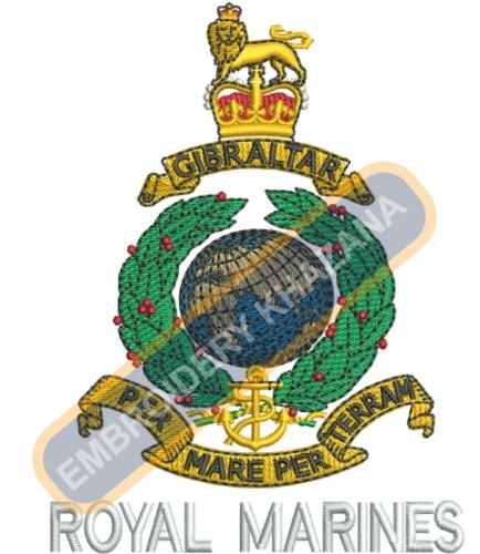 Royal Marines crest embroidery design