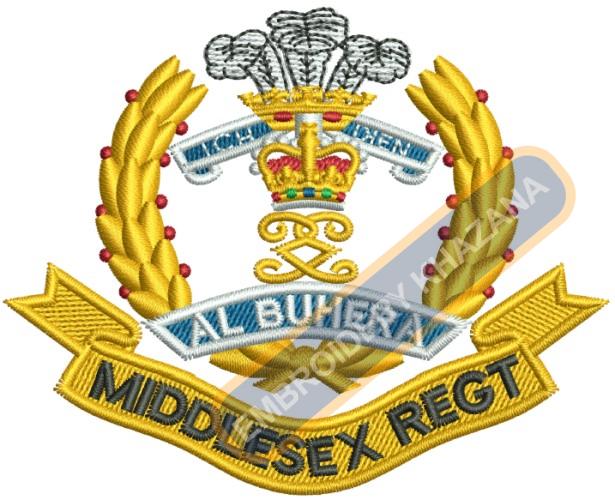 Middlesex Regiment badge embroidery design