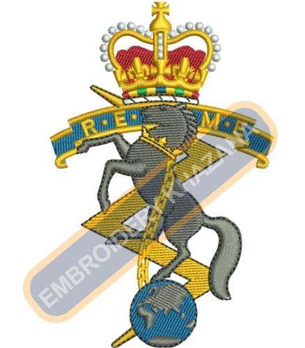 Royal Electrical crest embroidery design