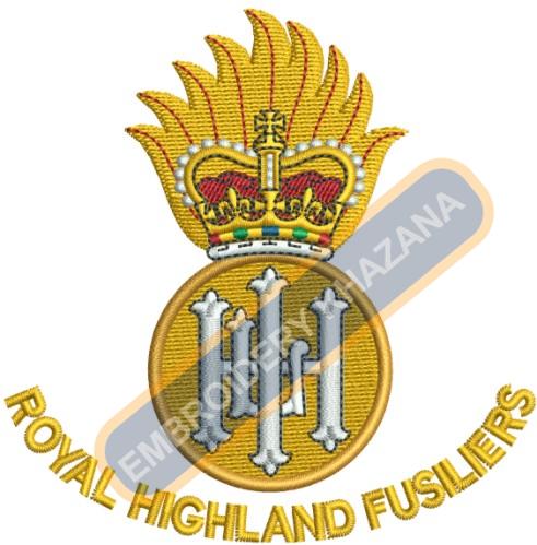 Royal Highland Fusiliers crest embroidery design