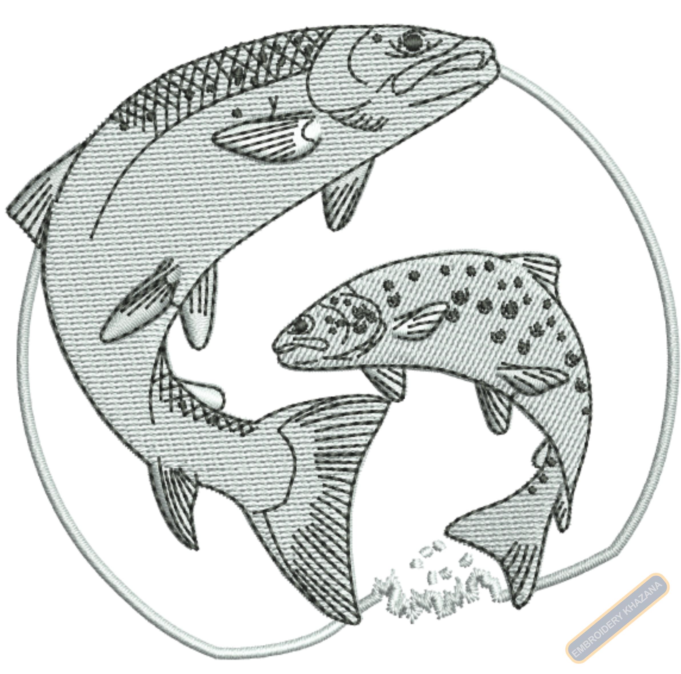 fish embroidery design