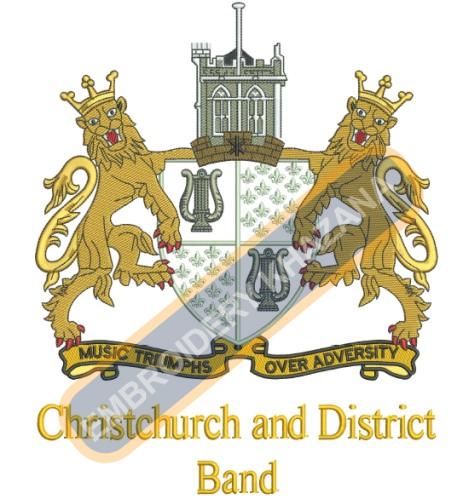 Free Christchurch and District Band Embroidery Design