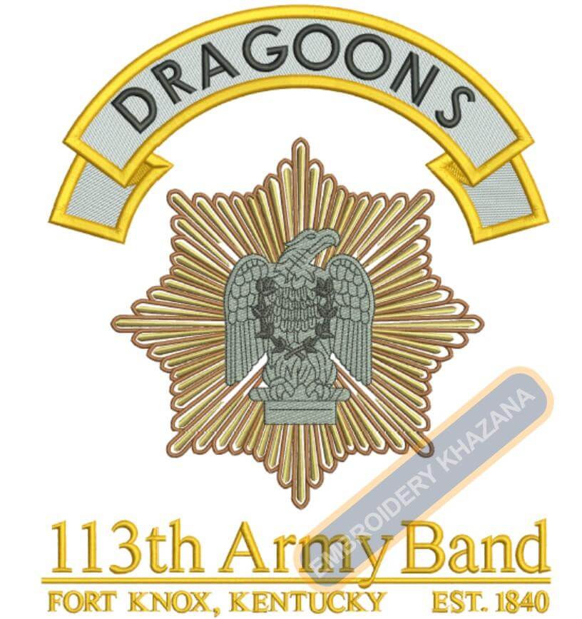 Free Dragoons 113th Army Band Embroidery Design