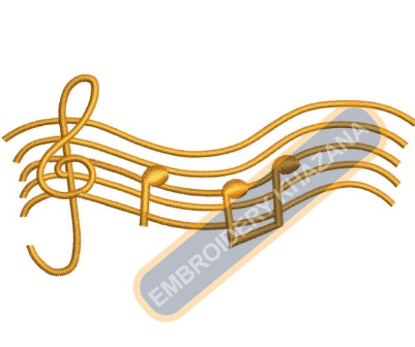 Free Music Sign Embroidery Design 