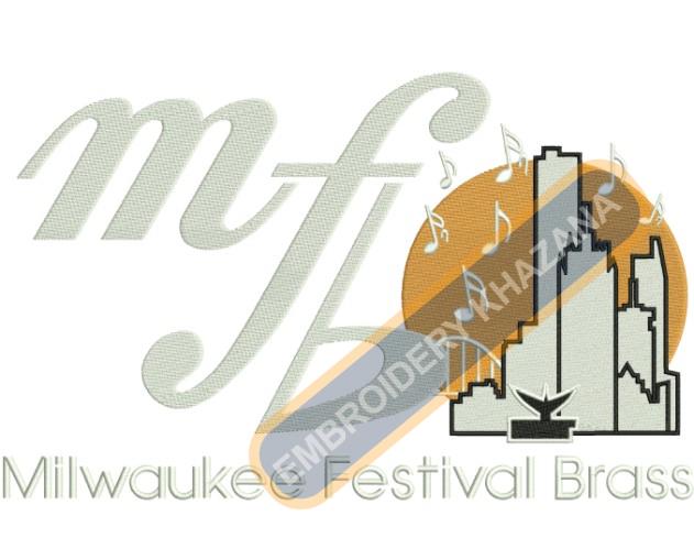 Free Milwaukee Festival Brass Embroidery Design