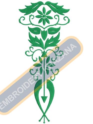Free Green Floral Machine Embroidery Design