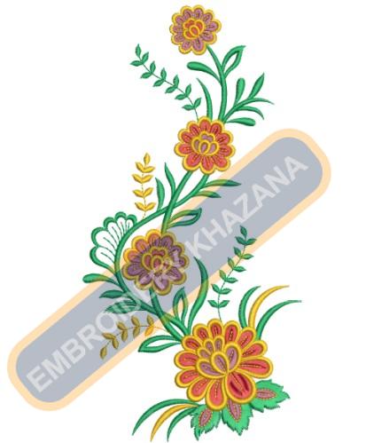 Free Floral Zinnia Embroidery Design