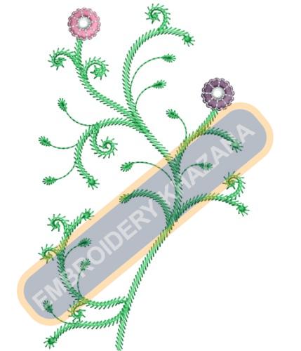 Floral Swirls Embroidery Design Free