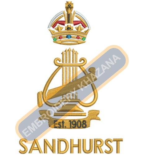 Sandhurst Silver crest embroidery design