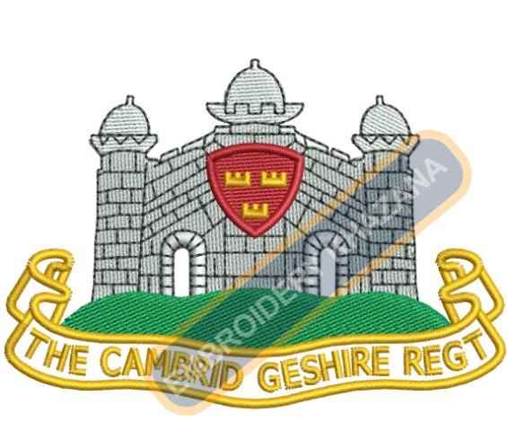 The Cambridgeshire Regiment crest embroidery design