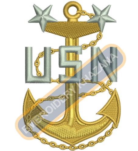 Navy Clipart Chief Embroidery Design