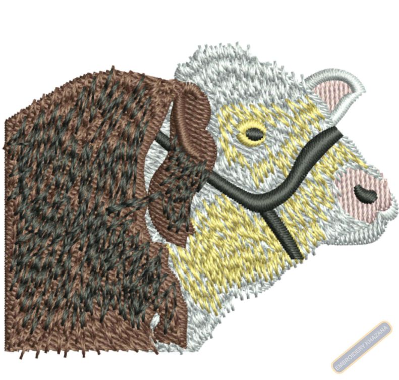Cow Head Embroidery Design