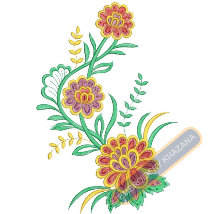 Free Zinnia Flower Embroidery Design