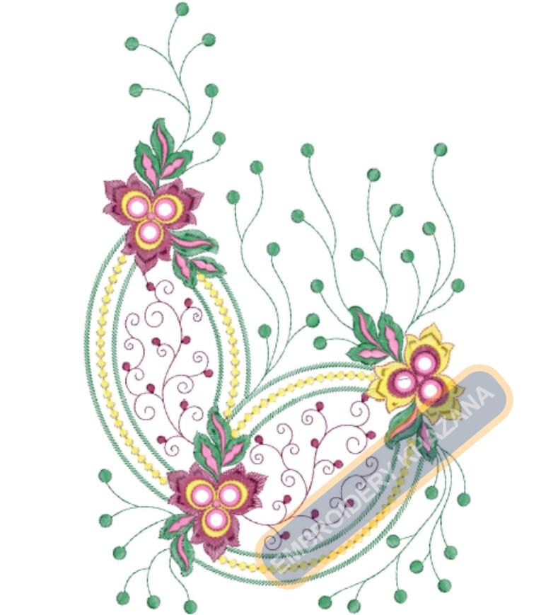 Butta Flowers Embroidery Design Free